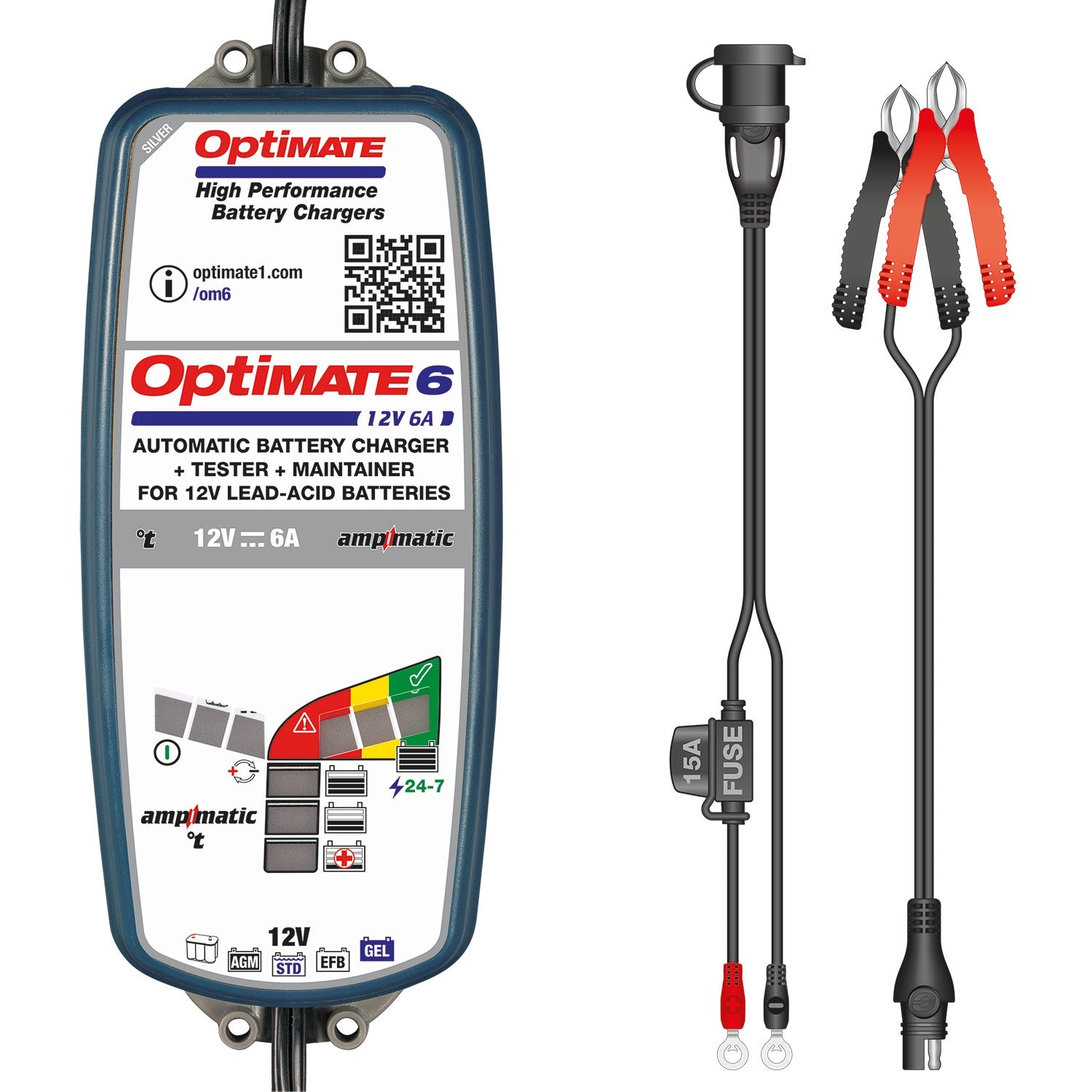 Cargador/Mantenedor de baterías Optimate 6 AMPMATIC 6A TM-360