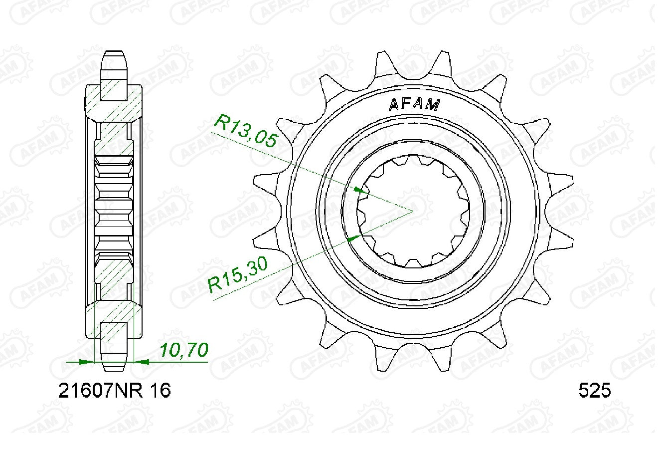 PIÑÓN AFAM 525x16 YAMAHA