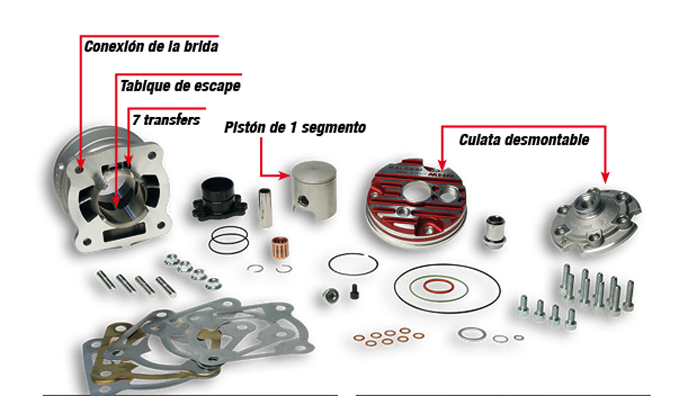 Grupo Térmico Malossi MHR D 52 Testa Rossa FM Piaggio 50