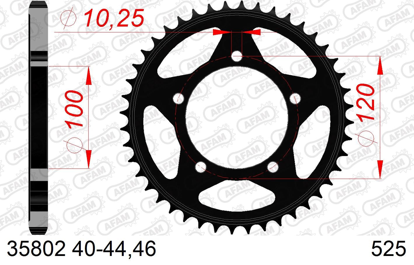 CORONA AFAM ACERO 525 x 42 APRILIA
