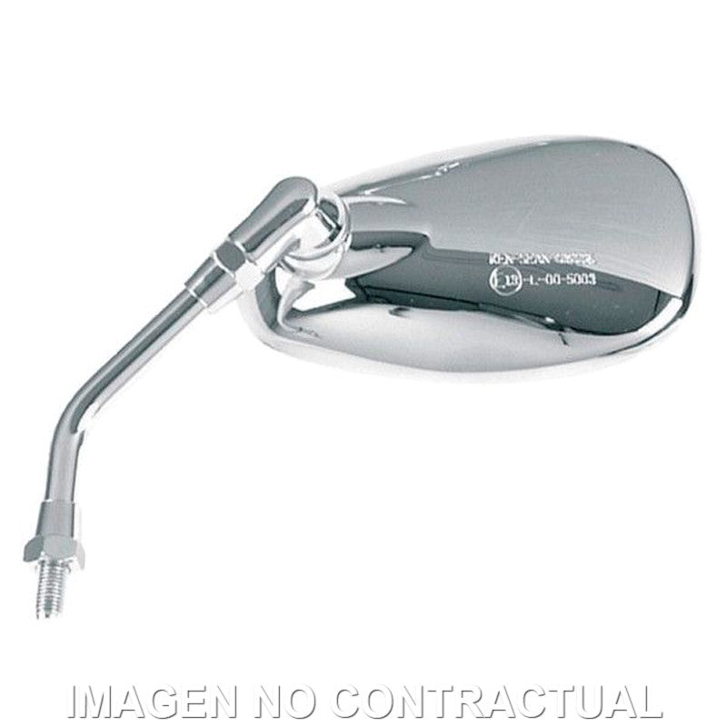 Espejo HERT Cromado Moto Custom Izquierdo