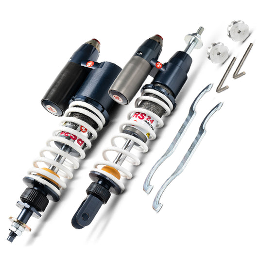 AMORTIGUADORES MALOSSI DEL/TRAS RS 24/10 PIAGGIO distancia entre ejes anterior 181 / posterior 333 mm