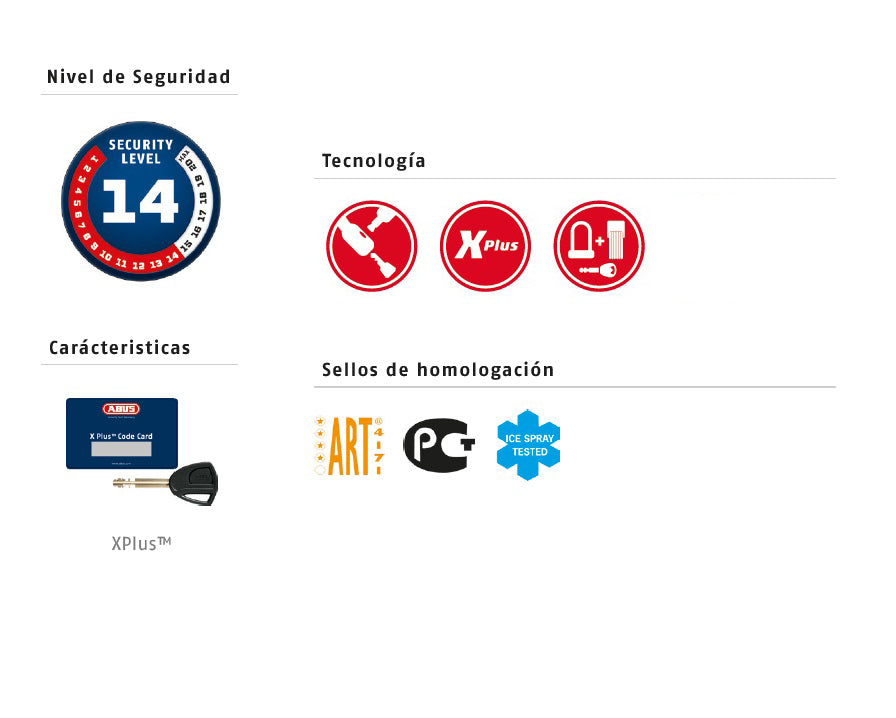 GRANIT Power XS 67 Rojo Candado de disco 67/105HB50 Granit XS rojo