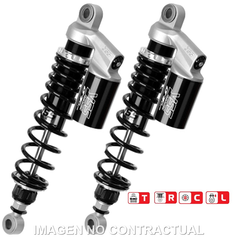 Juego Amortiguadores Traseros Yss Gas Top Line c/Botella superior Triumph Bonneville
