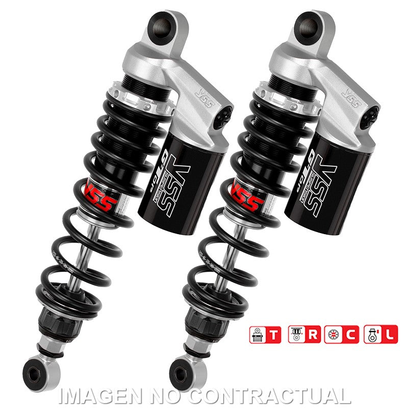 Juego Amortiguadores Traseros YSS Gas Top Line c/Botella superior Kawasaki Z 450 LTD