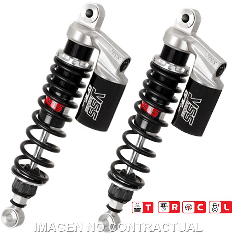 Juego Amortiguadores Traseros YSS Gas Top Line c/Botella superior Moto Guzzi California