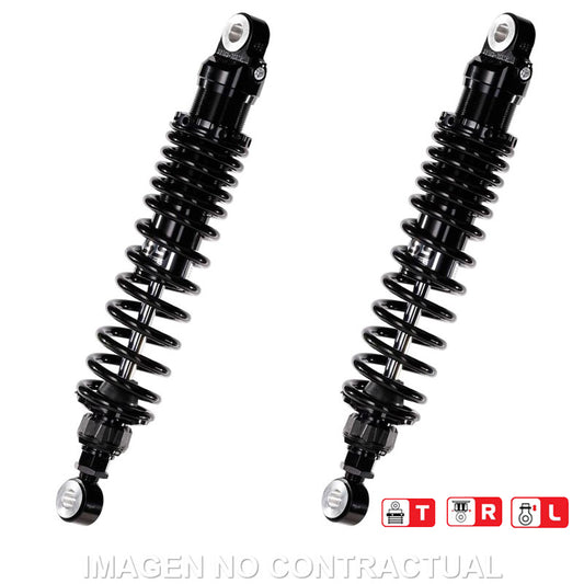 Juego Amortiguadores Traseros YSS Black Edition Gas Top Line Moto Guzzi 350 NTX