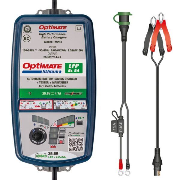 Cargador/Mantenedor de baterías Optimate Lithium 8S 5A
