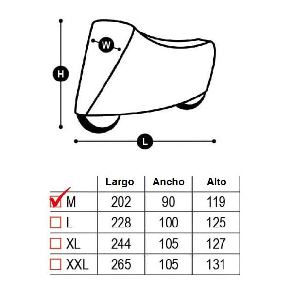 Funda protectora moto TOPLINE talla M
