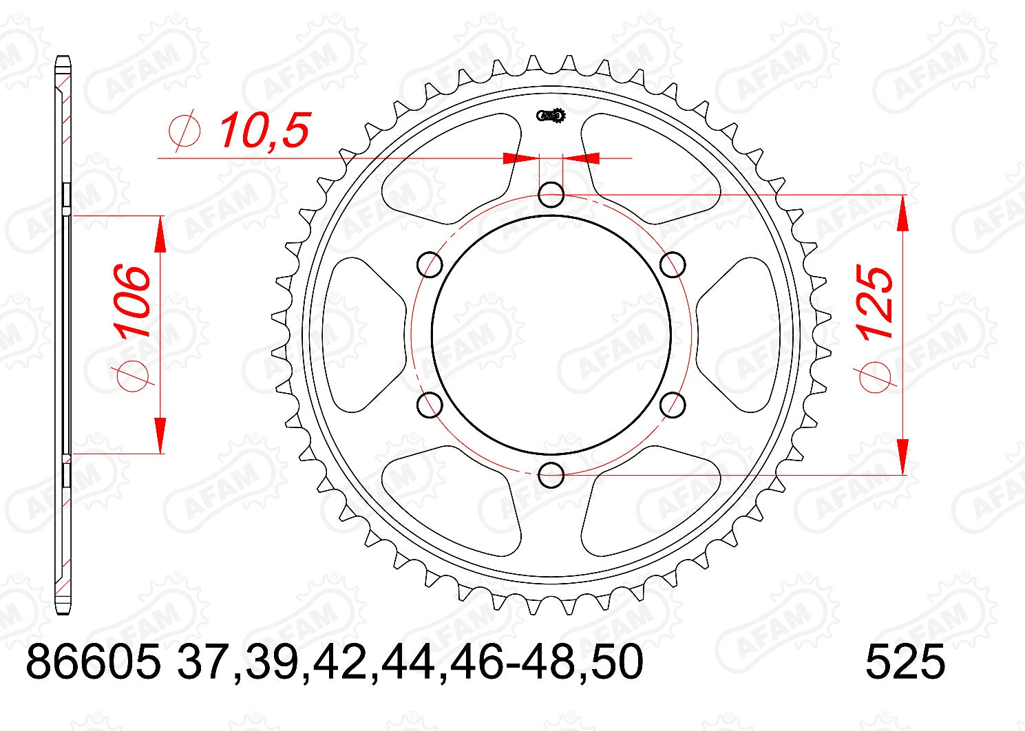 CORONA AFAM ACERO 525X50 HONDA