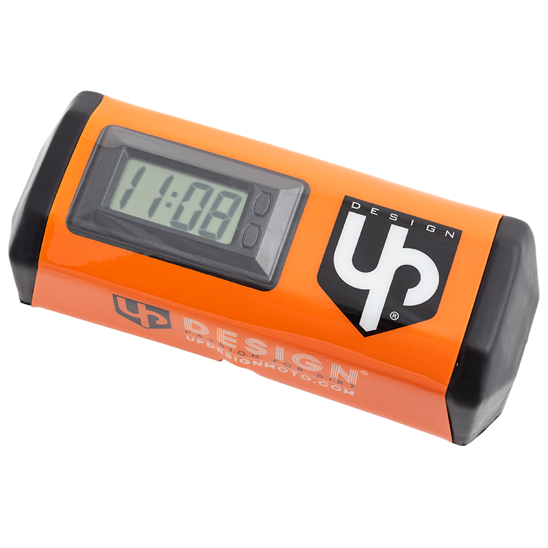 Protector manillar Up design con reloj integrado color naranja + funda negra