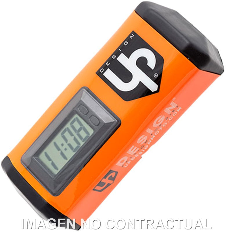 Protector manillar Up design con reloj integrado color naranja + funda negra