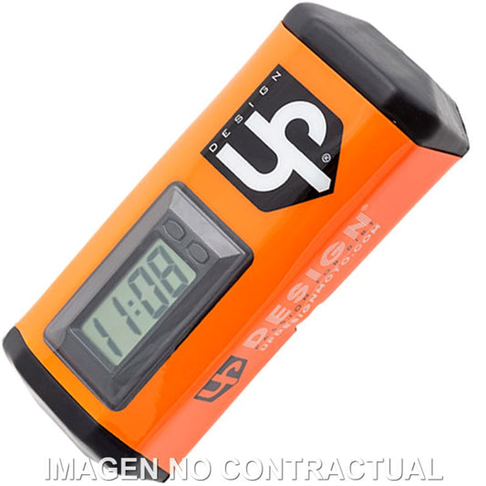 Protector manillar Up design con reloj integrado color naranja + funda negra