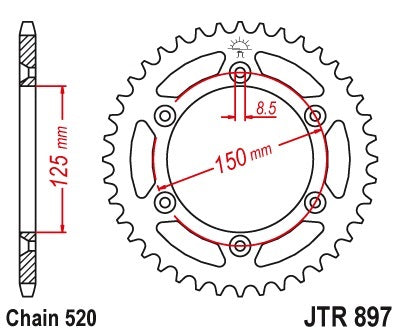 Corona JT Sprockets Acero JTR897.40