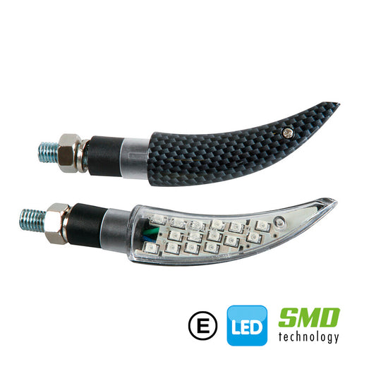 INTERMITENTES CON LED LAMPA KATANA 12V CARBON