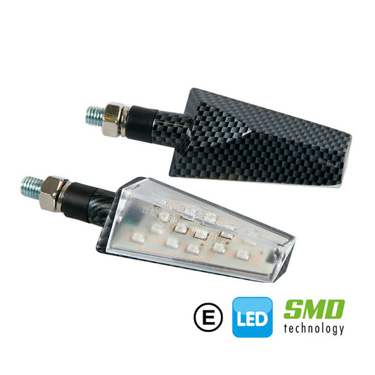 INTERMITENTES CON LED LAMPA DUKE 12V CARBON