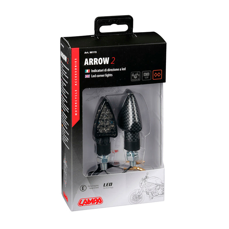 INTERMITENTES CON LED LAMPA ARROW-2 12V CARBON