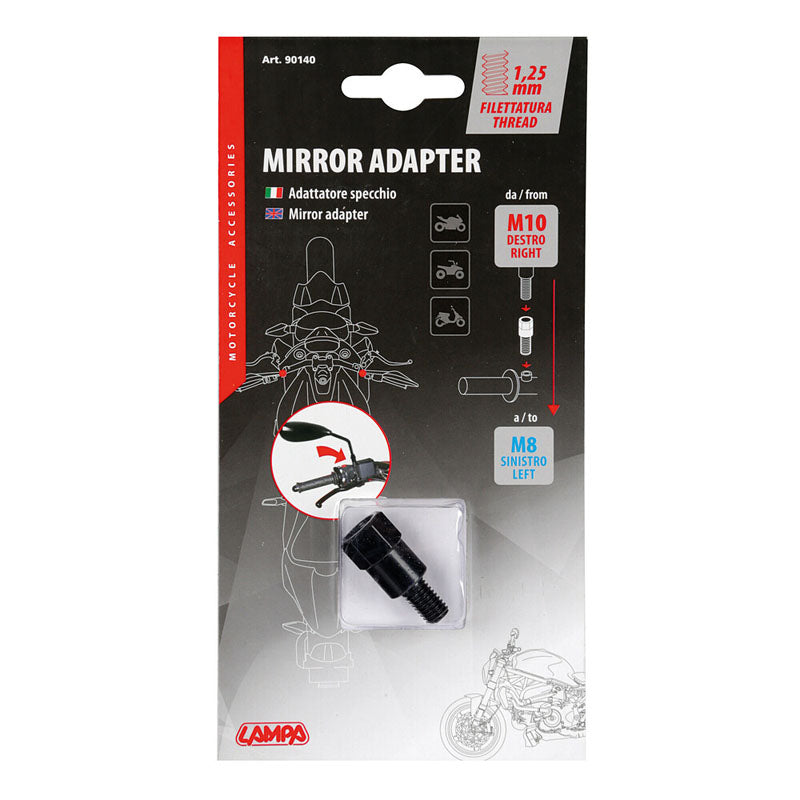 ADAPTADOR PARA ESPEJOS MOTO LAMPA ROSCA 10 MM DERECHA