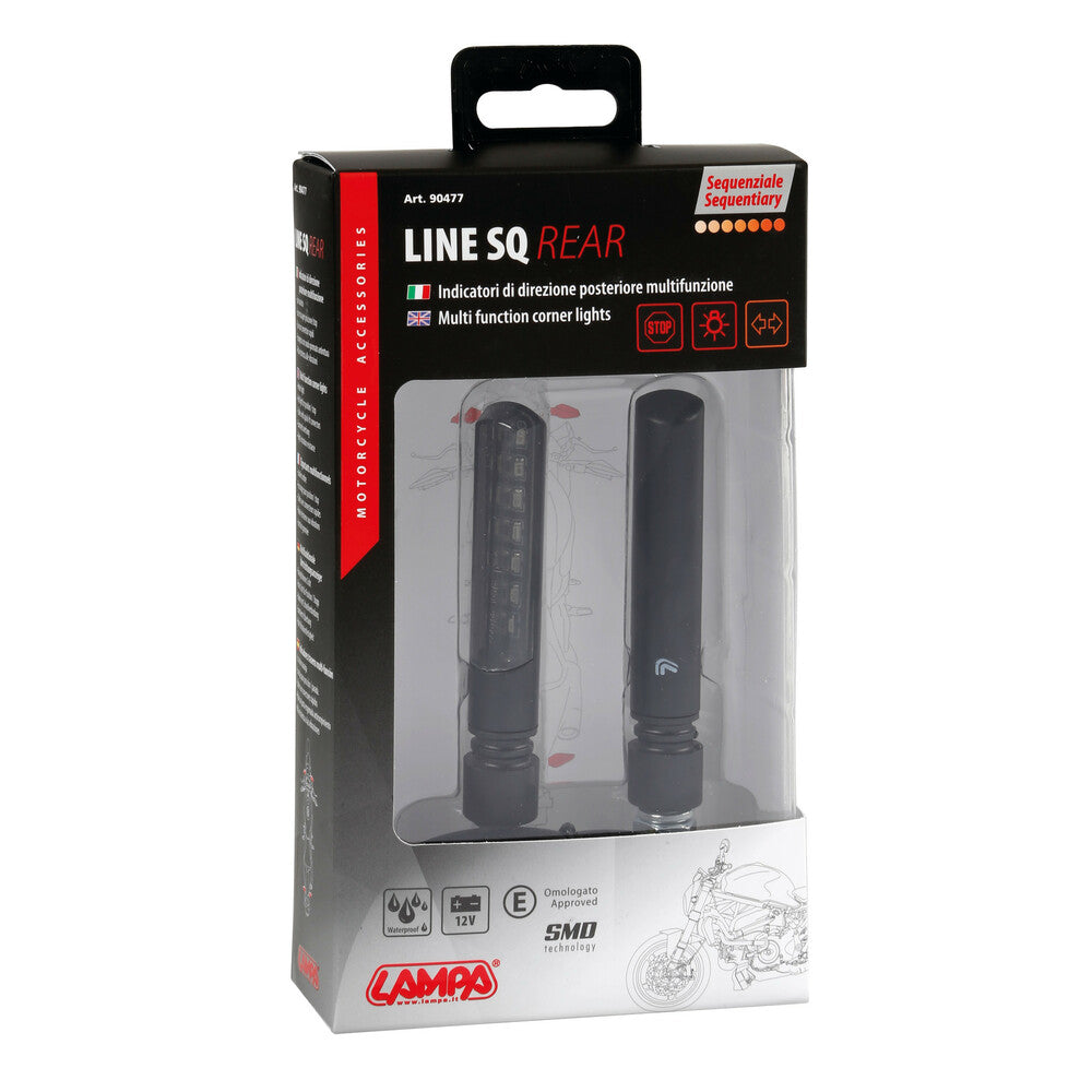 INTERMITENTES DE LED SECUENCIAL Y LUZ DE POSICIÓN/FRENO TRASERA LAMPA LINE SQ 12V