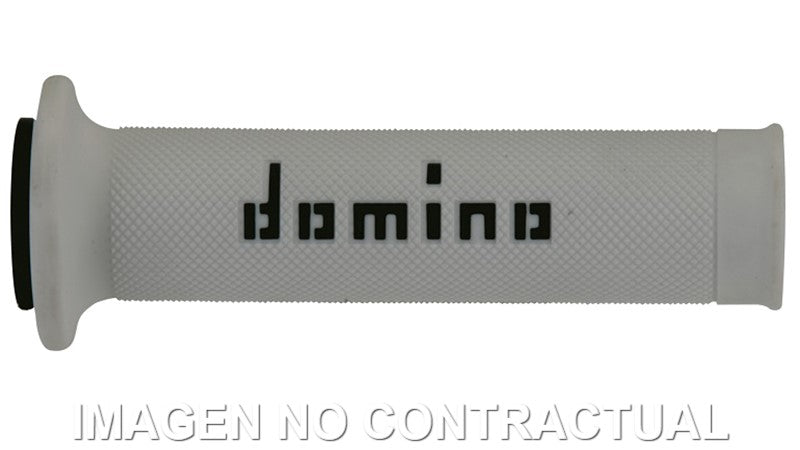 Puños Domino On Road Blanco - Negro Abiertos D 22 mm L 120-125 mm