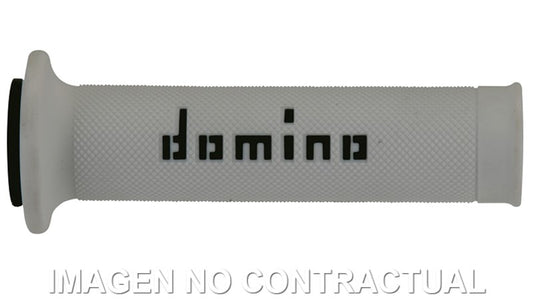 Puños Domino On Road Blanco - Negro Abiertos D 22 mm L 120-125 mm