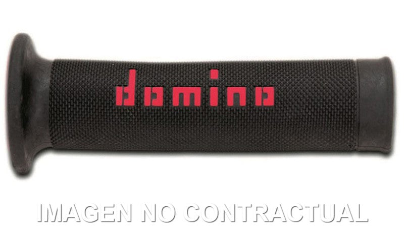 Puños Domino On Road Negro - Rojo Abiertos D 22 mm L 120-125 mm