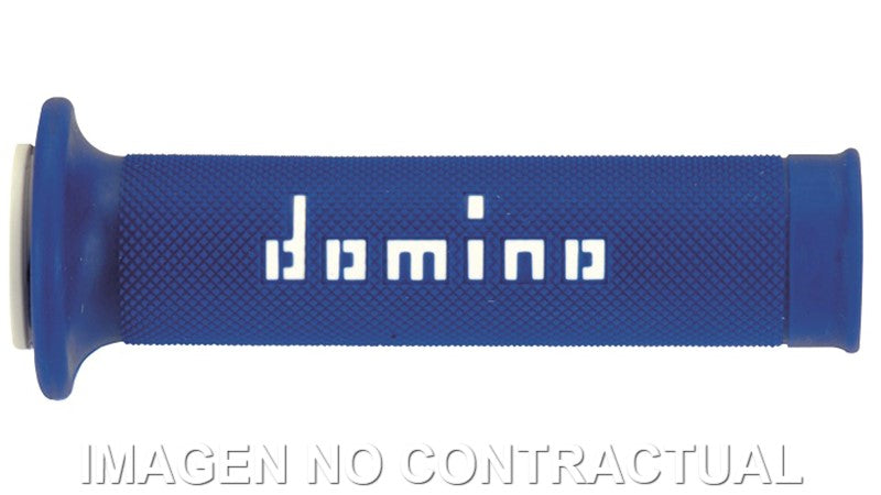 Puños Domino On Road Azul - Blanco Abiertos D 22 mm L 120-125 mm