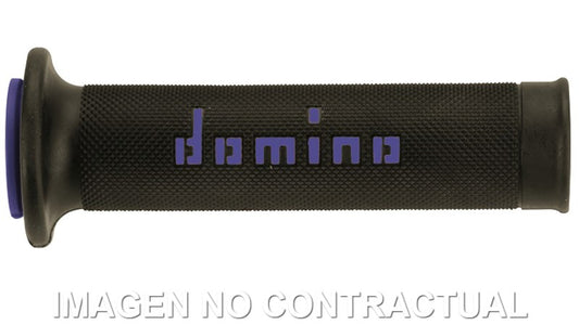 Puños Domino On Road Negro - Azul Abiertos D 22/26 mm L 120-125 mm