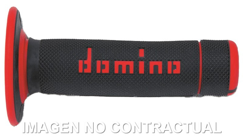 Puños Domino OFF Road Negro - Rojo Cerrados D 22 mm L 118 mm