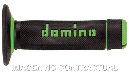 Puños Domino OFF-road Negro - Verde Cerrados D 22 mm L 118 mm
