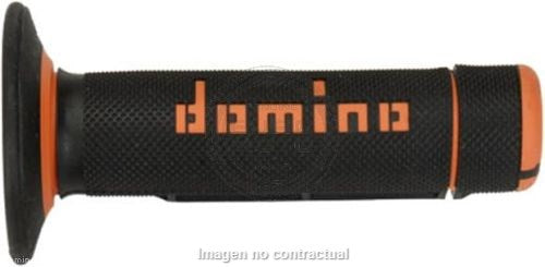 Puños Domino OFF Road Negro - Naranja Cerrados D 22 mm L 118 mm