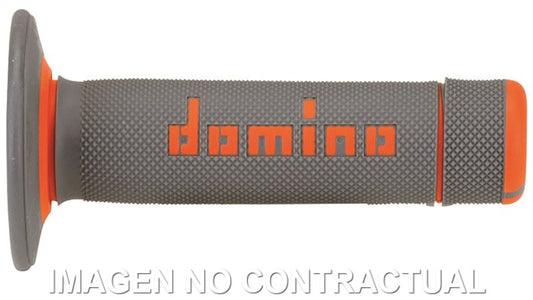 Puños Domino OFF Road Gris - Naranja Cerrados D 22 mm L 118 mm