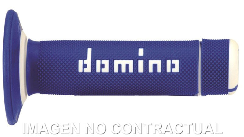 Puños Domino OFF Road Azul - Blanco Cerrados D 22 mm L 118 mm