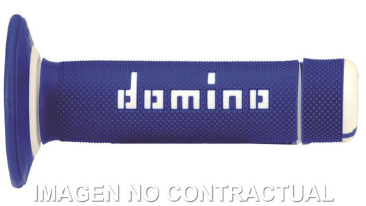 Puños Domino OFF Road Azul - Blanco Cerrados D 22 mm L 118 mm