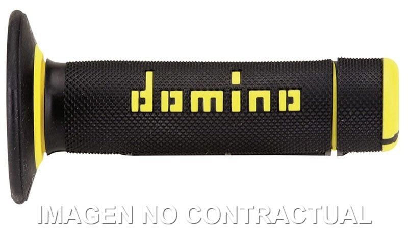 Puños Domino OFF Road Negro - Amarillo Cerrados D 22 mm L 118 mm