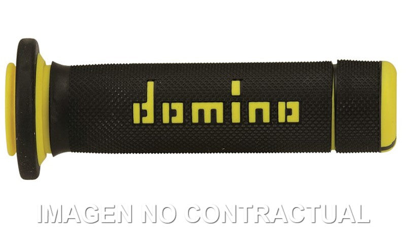 Puños Domino ATV Negro - Amarillo Cerrados