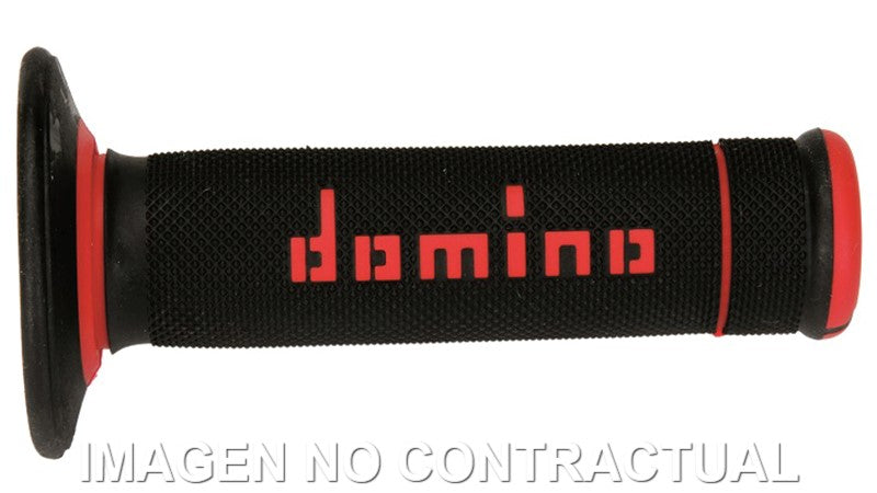Puños Domino OFF Road X-Treme Negro - Rojo Cerrados D 22 mm L 118 mm