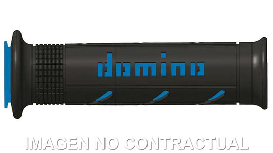 Puños Domino XM2 Super soft Negro - Azul Abiertos D 22 mm L 120-125 mm