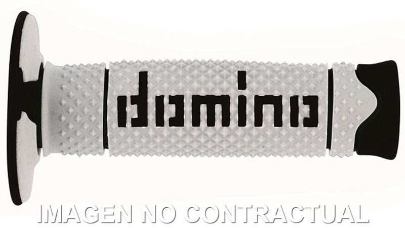 Puños Domino DSH OFF Road Blanco - Negro Cerrados D 22 mm L 120 mm