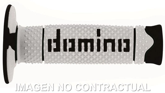 Puños Domino DSH OFF Road Blanco - Negro Cerrados D 22 mm L 120 mm