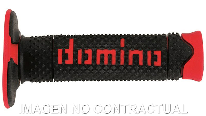 Puños Domino DSH OFF Road Negro - Rojo Cerrados D 22 mm L 120 mm