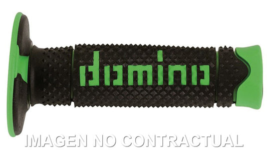 Puños Domino DSH OFF Road Negro - Verde Cerrados D 22 mm L 120 mm