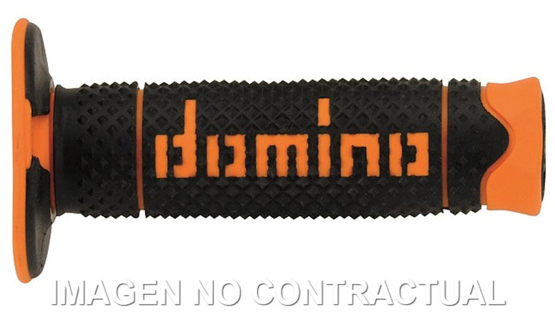 Puños Domino DSH OFF-road Negro - Naranja Cerrados D 22 mm L 120 mm