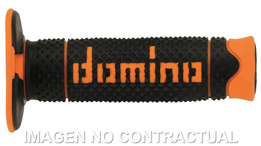 Puños Domino DSH OFF-road Negro - Naranja Cerrados D 22 mm L 120 mm
