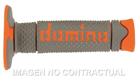 Puños Domino DSH OFF Road Gris - Naranja Cerrados D 22 mm L 120 mm