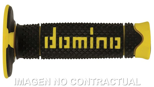 Puños Domino DSH OFF Road Negro - Amarillo Cerrados D 22 mm L 120 mm
