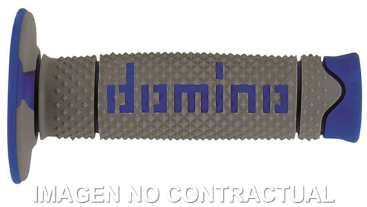 Puños Domino DSH OFF Road Gris - Azul Cerrados D 22 mm L 120 mm
