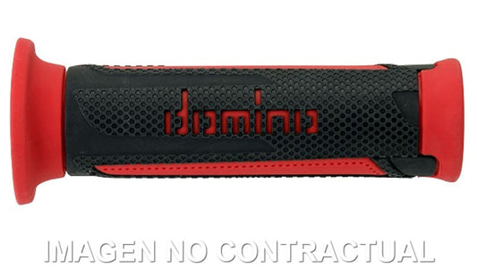 Puños Domino Turismo Antracita-Rojo Abiertos D 22 mm L 120 mm