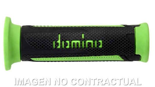 Puños Domino Turismo Antracita-Verde Abiertos D 22 mm L 120 mm