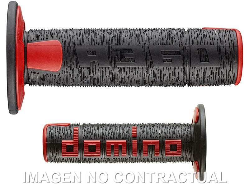 Puños Domino OFF Road RPS Negro - Rojo Cerrados D 22 mm L 120 mm